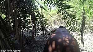 horny tribe girl yanks dick across villages for tree sex fun