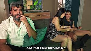 hey, stepson finally gives stepmom what horny husband won't...