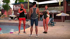 Emily and John Practice Beach Kissing in Visual Novel
