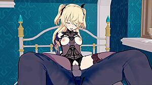 i can't resist genshin impact fischl the chuunibyou princess taking gigachad's monster cock in anal double penetration bukkake orgy