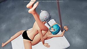 wanna see yuri bondage in the basement with choking gagging and strapon scissoring 3d mmd?