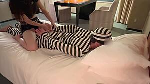 halloween cop punishes prisoner then handcuffs off for creampie sex