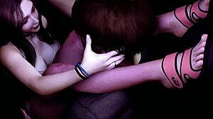 Asian girlfriend teases with her silly bedroom surrender.