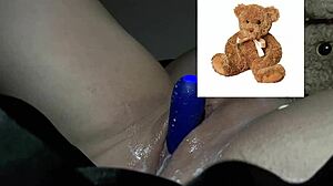 Kinky stepsister stuffs dripping pussy with dildo in yogurt food fetish ASMR.