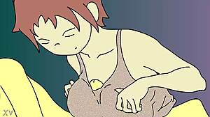 those massive animated tits squeezing cock in hypnotic titjob hentai