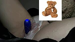 Kinky stepsister stuffs dripping pussy with dildo in yogurt food fetish ASMR.