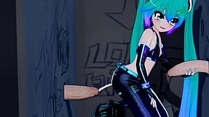 Mantis dances up to gloryhole for facial cum blast in guardians hentai twist