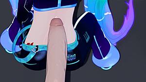 Mantis dances up to gloryhole for facial cum blast in guardians hentai twist