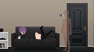 Man pounds cute hentai game girl's tight pussy in erotic reap room sex