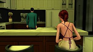 Fucking Son's Redhead Teen Girlfriend Anal Deepthroat Hardcore While He's Away