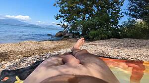 did you see me jerk off naked on beach while hot girl watches?