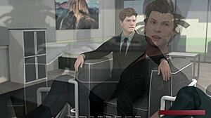 Chloe's private bedroom tryst unfolds in visual novel gameplay.