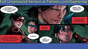 Batboys deepthroat batman dc comics rule 34 gay blowjob animation