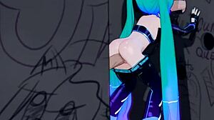 Mantis dances up to gloryhole for facial cum blast in guardians hentai twist