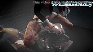 Shemale pounds android robot with huge curvy femdom fury