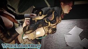 Shemale pounds android robot with huge curvy femdom fury