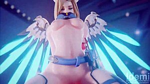 overwatch mercy milf poses sexy in latest 3d cartoon update