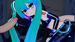 Mantis dances up to gloryhole for facial cum blast in guardians hentai twist