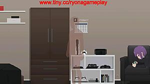 Man pounds cute hentai game girl's tight pussy in erotic reap room sex