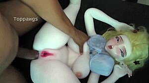 bbc monster cock splits sex doll andria's legs up in fetish toy fuck with costumes and deep pounding