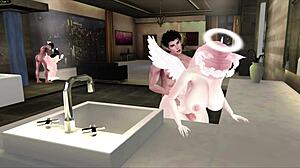 Step sister bimbo big tits ass fucked by monster cock in 3d hentai