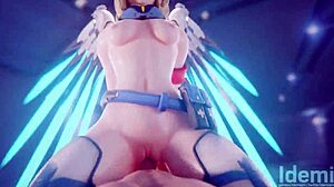 overwatch mercy milf poses sexy in latest 3d cartoon update