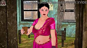 Indian Desi Sasur's Friend Pounds Busty Bhabhi's Big Boobs Hard Anal