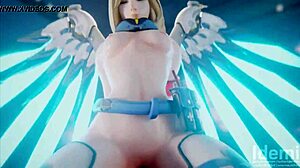 overwatch mercy milf poses sexy in latest 3d cartoon update