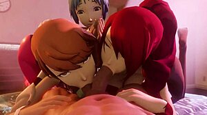fuuka yukari mitsuru bounce big tits in hardcore group pussy pounding persona 3