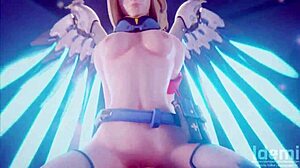 overwatch mercy milf poses sexy in latest 3d cartoon update