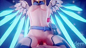 overwatch mercy milf poses sexy in latest 3d cartoon update