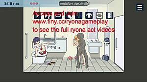 a man sneaks into the subway restroom for steamy sex with a blonde in hentai game