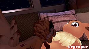Erpleasure Eevee Fury Receives Intense Cock Sucking from Succubus Kobold
