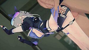 Silver Wolf Bound in Cowgirl DP Sandwich System Override 4K