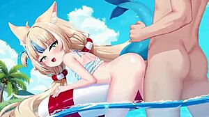 Shark Girl Fucks Passionately on Sunny Beach
