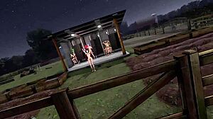 Uhh, bass knight hentai dance turns into wild group assfucking creampie orgy!