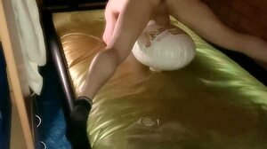 Pounding Inflatable Asuka Pillow with Deep Cock Insertions on Squirting Waterbed