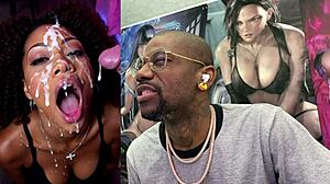 Usagi's tight pussy craves ebony bukkake licks