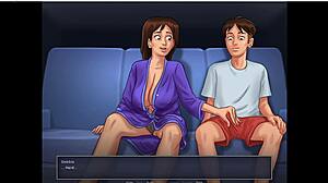 Fucked My Horny Stepmom Hard While Watching Movie Creampie Cum