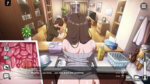 married woman nextdoor ends hentai game with creampie
