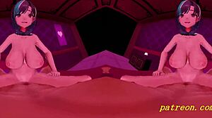vr mmd chihaya gets nude in 3d hentai
