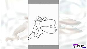 anime hentai girl drawing pose