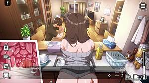 married woman nextdoor ends hentai game with creampie