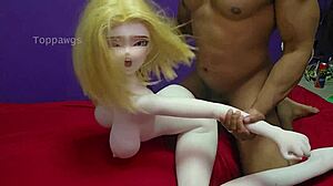 Blond anime sex doll in doggystyle on may-14 angle 1