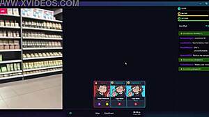 risky hentai handjob at mall during stream
