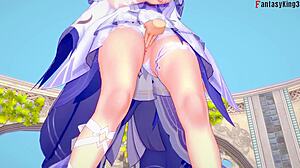 columbina gives blowjob in fantasy
