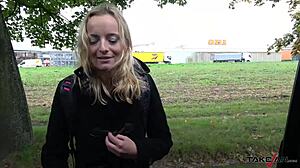 Big Uk Cock Riding In Blondies Tight Pussy As Thanks For Help