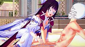 columbina gives blowjob in fantasy