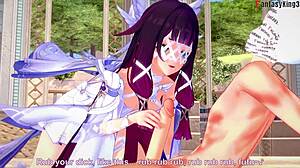 columbina gives blowjob in fantasy