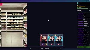 risky hentai handjob at mall during stream